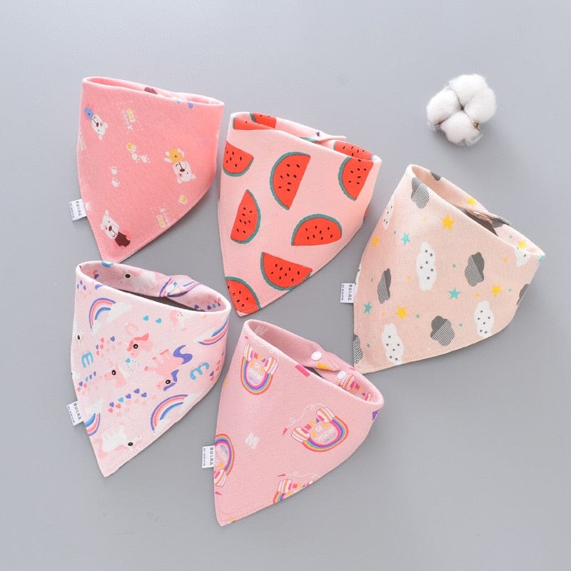 Proactive Baby Baby Clothing 2 5Pcs Adorable Baby Bibs Triangle Scarf Cotton