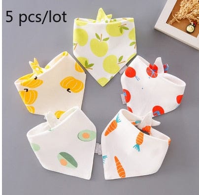 Proactive Baby Baby Clothing 6 5Pcs Adorable Baby Bibs Triangle Scarf Cotton