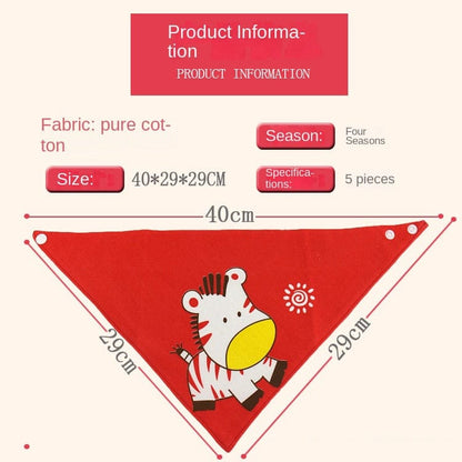 Proactive Baby Baby Clothing 5Pcs Adorable Baby Bibs Triangle Scarf Cotton