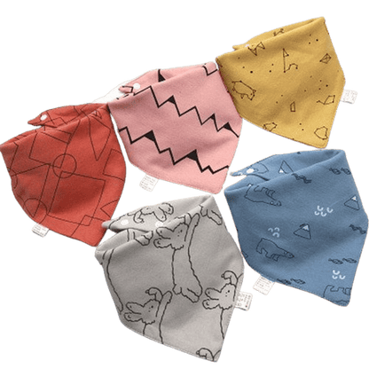 Proactive Baby Baby Clothing 5Pcs Baby Cute Bibs Triangle Scarf - 100% Cotton