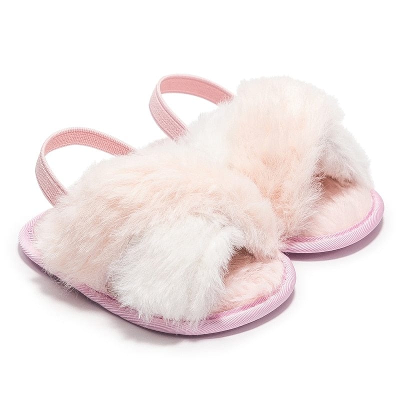 Proactive Baby Baby Footwear 7P / 0-6 Months / China Baywell Baby Girls Faux Fur Slides Sandals