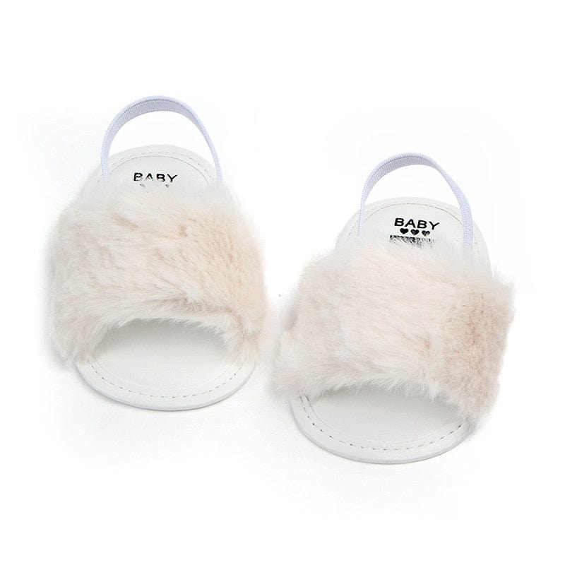 Proactive Baby Baby Footwear Baywell Baby Girls Faux Fur Slides Sandals