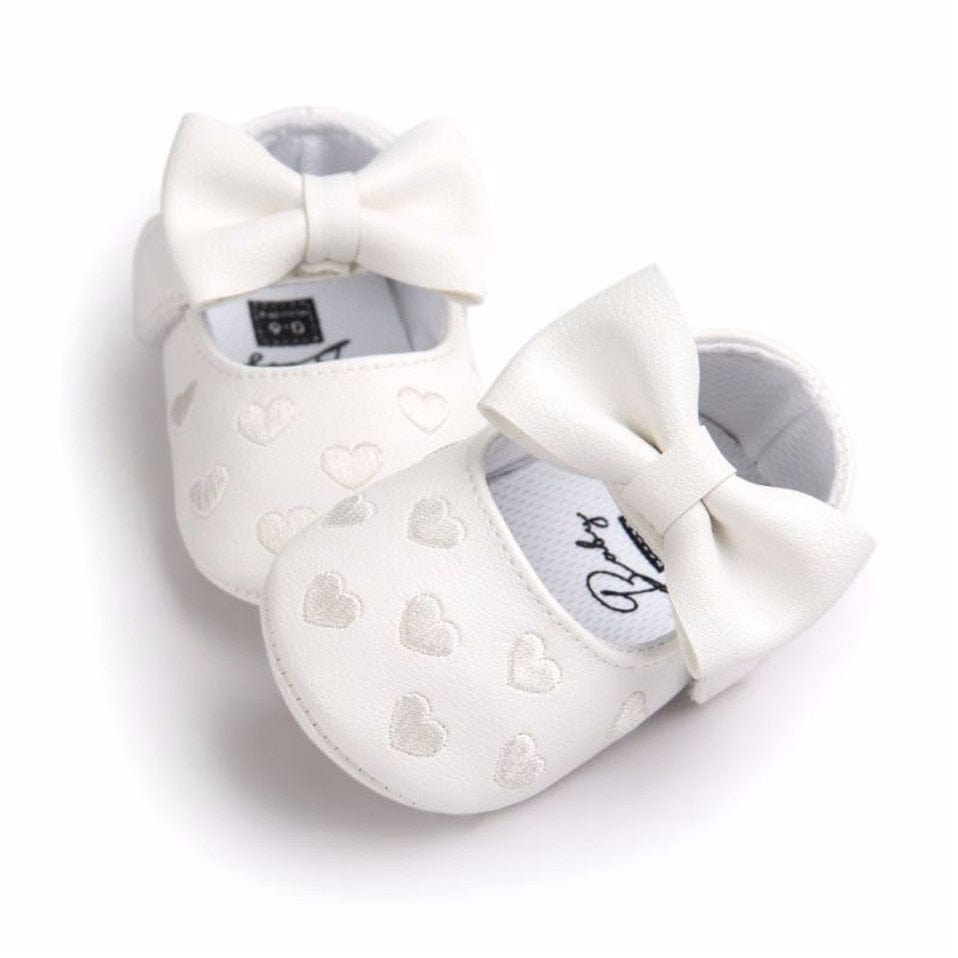 Proactive Baby Baby Footwear Leather Girl Baby Shoes-Bow Fringe, Soft Soled, Non-slip Footwear