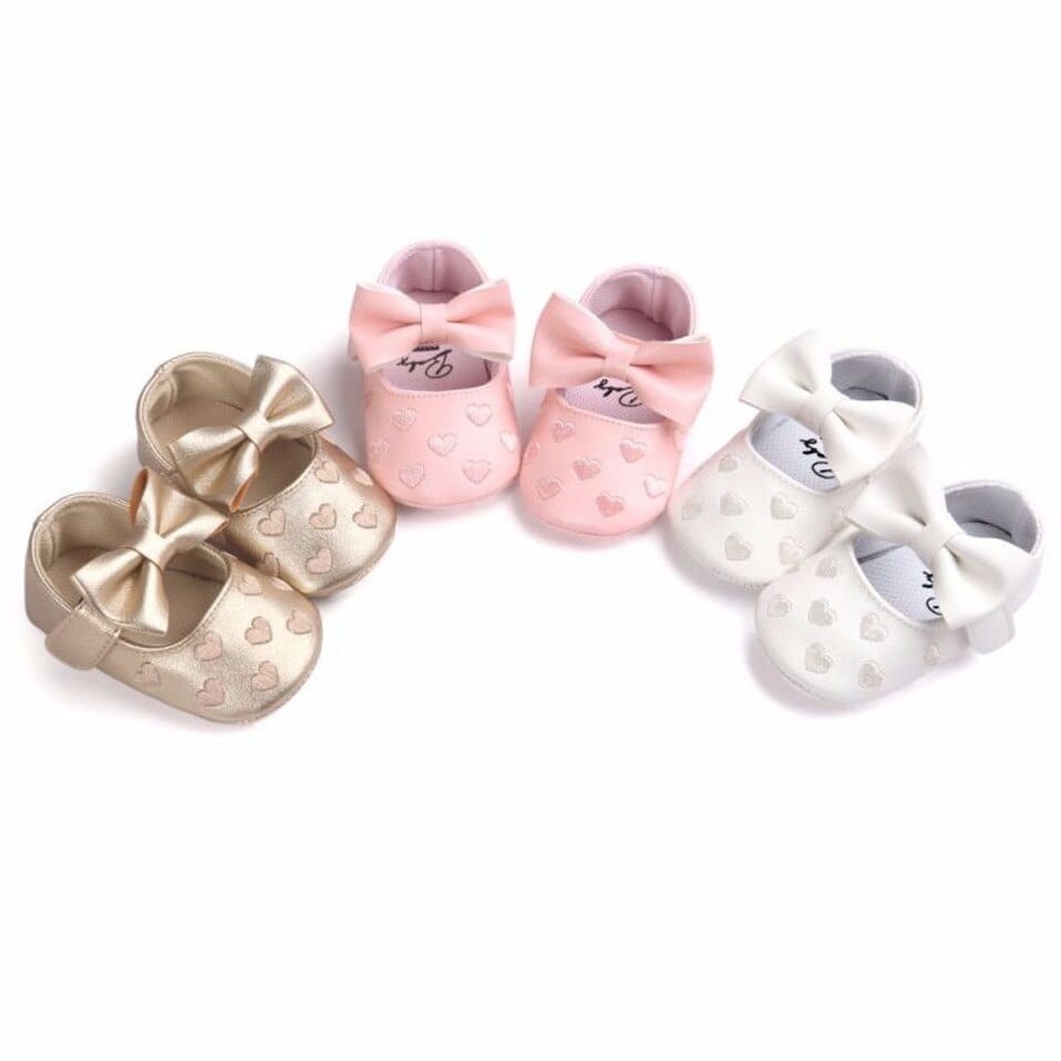 Proactive Baby Baby Footwear Leather Girl Baby Shoes-Bow Fringe, Soft Soled, Non-slip Footwear