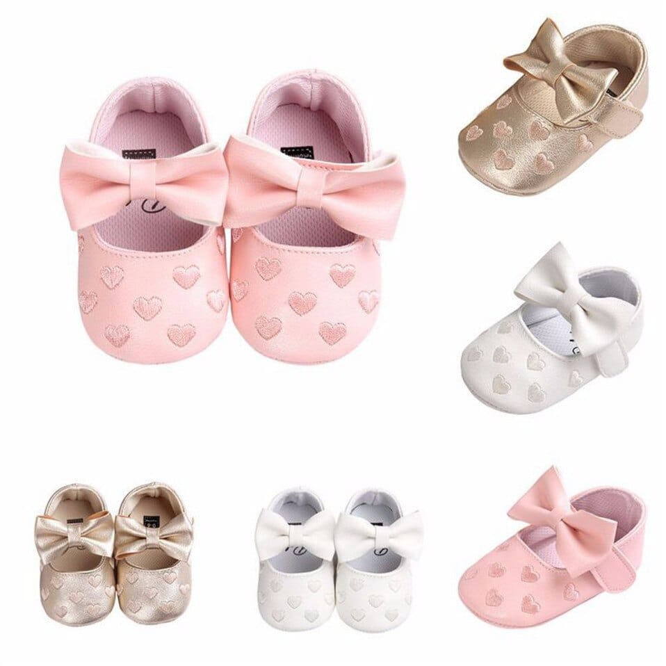 Proactive Baby Baby Footwear Leather Girl Baby Shoes-Bow Fringe, Soft Soled, Non-slip Footwear