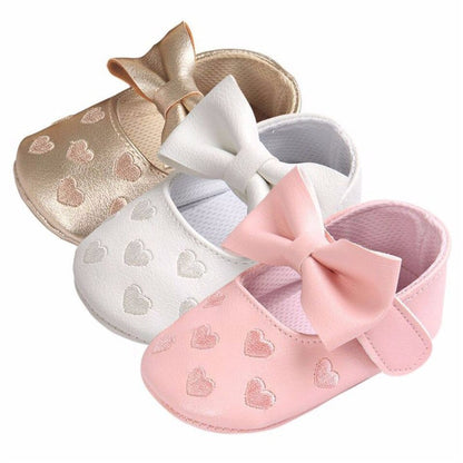 Proactive Baby Baby Footwear Leather Girl Baby Shoes-Bow Fringe, Soft Soled, Non-slip Footwear