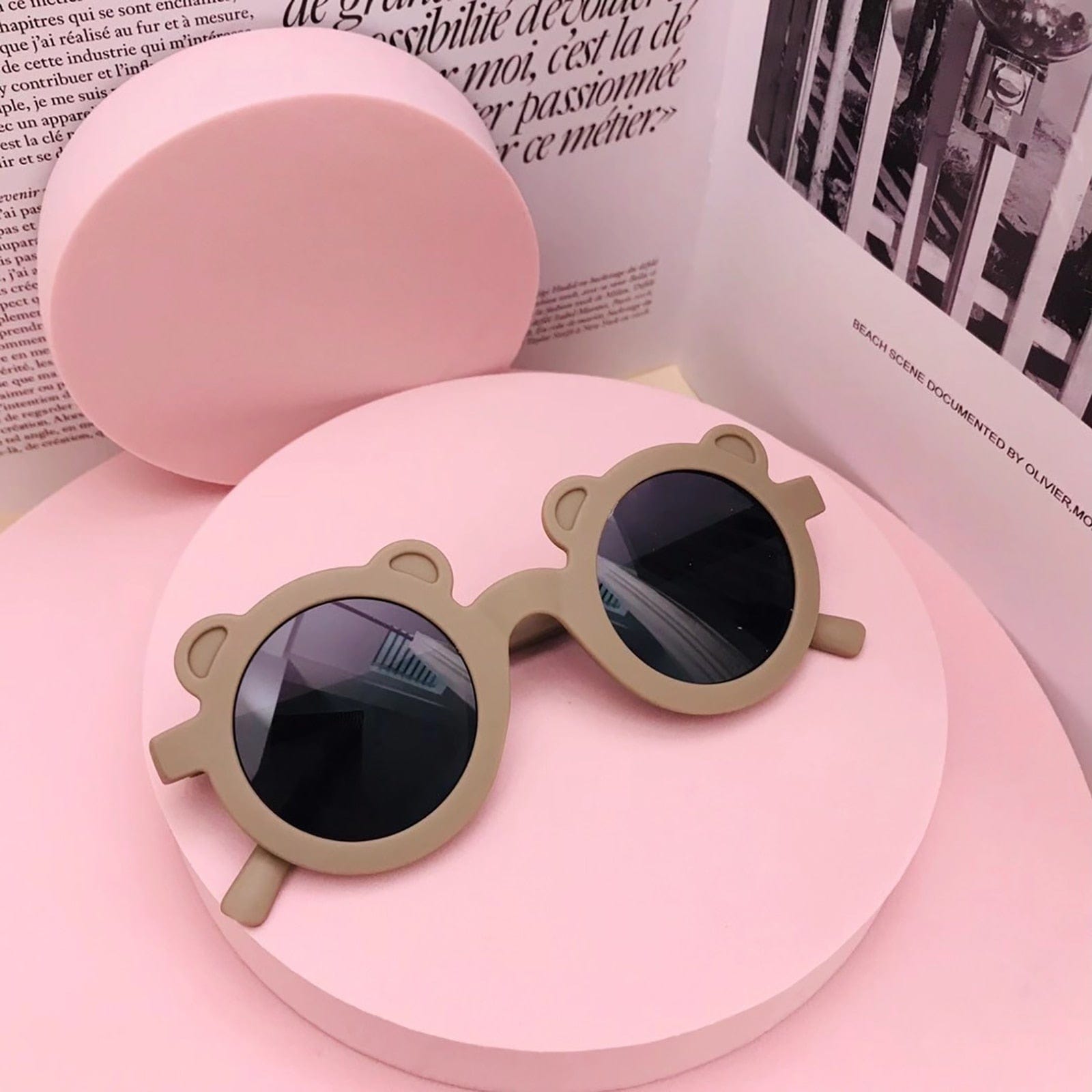 Proactive Baby Baby Sunglasses Coffee Bear New Lovely Kids Round Street Baby Sunglasses