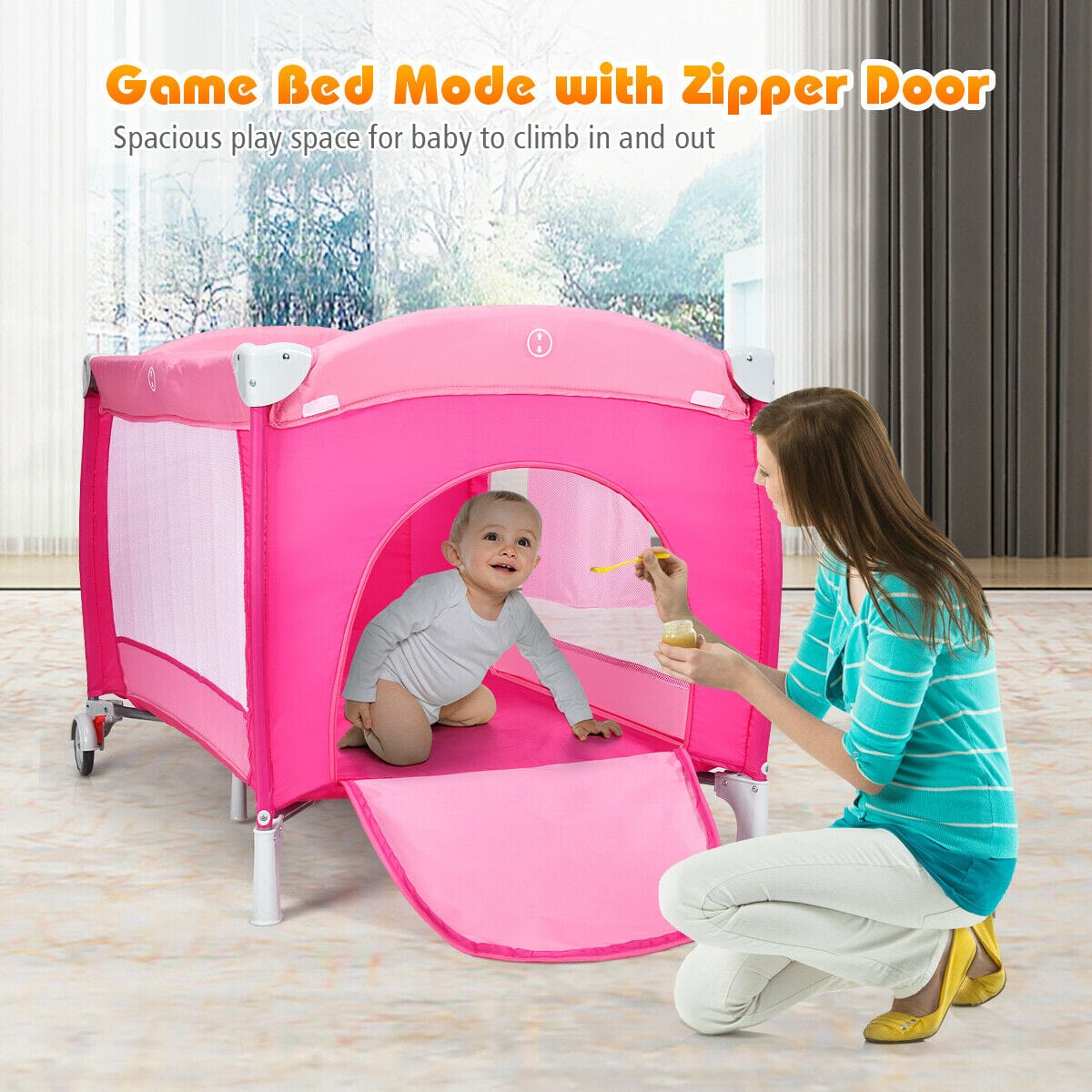 Proactive Baby Babyjoy™ Baby Crib with Diaper Changer with playard