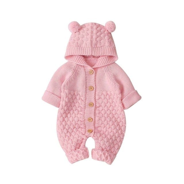 Proactive Baby Baby & Toddler Pink / 12M Canrulo™ Winter Newborn Hooded Jumpsuit Romper Sweater