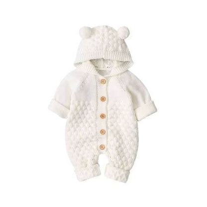 Proactive Baby Baby & Toddler White / 12M Canrulo™ Winter Newborn Hooded Jumpsuit Romper Sweater