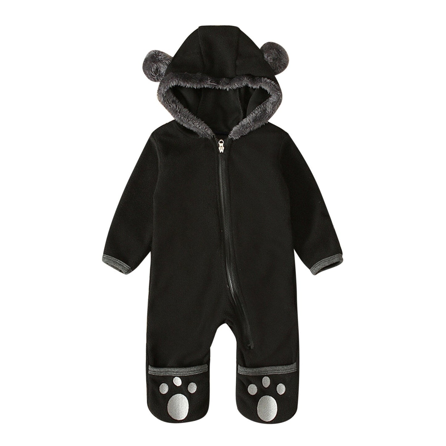 Proactive Baby Baby & Toddler Black / 3-6 Months Cuddle Club Cute Newborn Winter Warm Long Sleeve Zipper Winter Jumpsuit