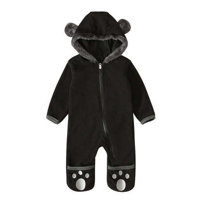 Proactive Baby Baby & Toddler Black / 3-6 Months Cuddle Club Cute Newborn Winter Warm Long Sleeve Zipper Winter Jumpsuit