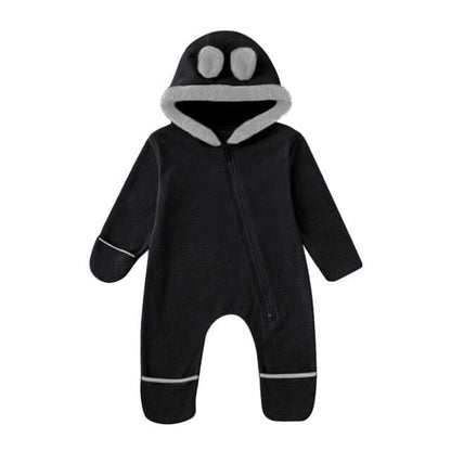 Proactive Baby Baby & Toddler Black / 0-3 Months Cuddle Club Newborn/Infant Winter Warm Long Sleeve Zipper Jumpsuit