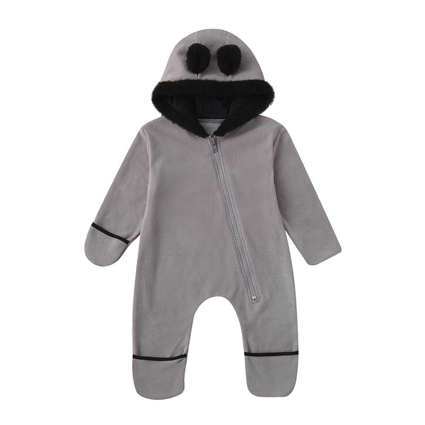 Proactive Baby Baby & Toddler Grey / 0-3 Months Cuddle Club Newborn/Infant Winter Warm Long Sleeve Zipper Jumpsuit