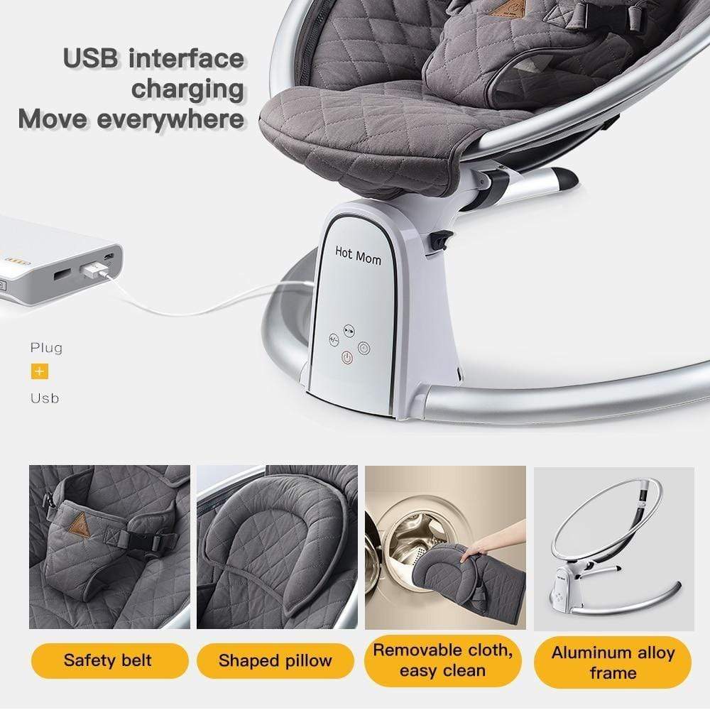 Proactive Baby Baby Swinging Chair HotMom™ Bluetooth Baby Rocker