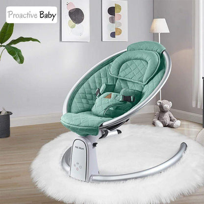 Proactive Baby Baby Swinging Chair Green HotMom™ Bluetooth Baby Rocker