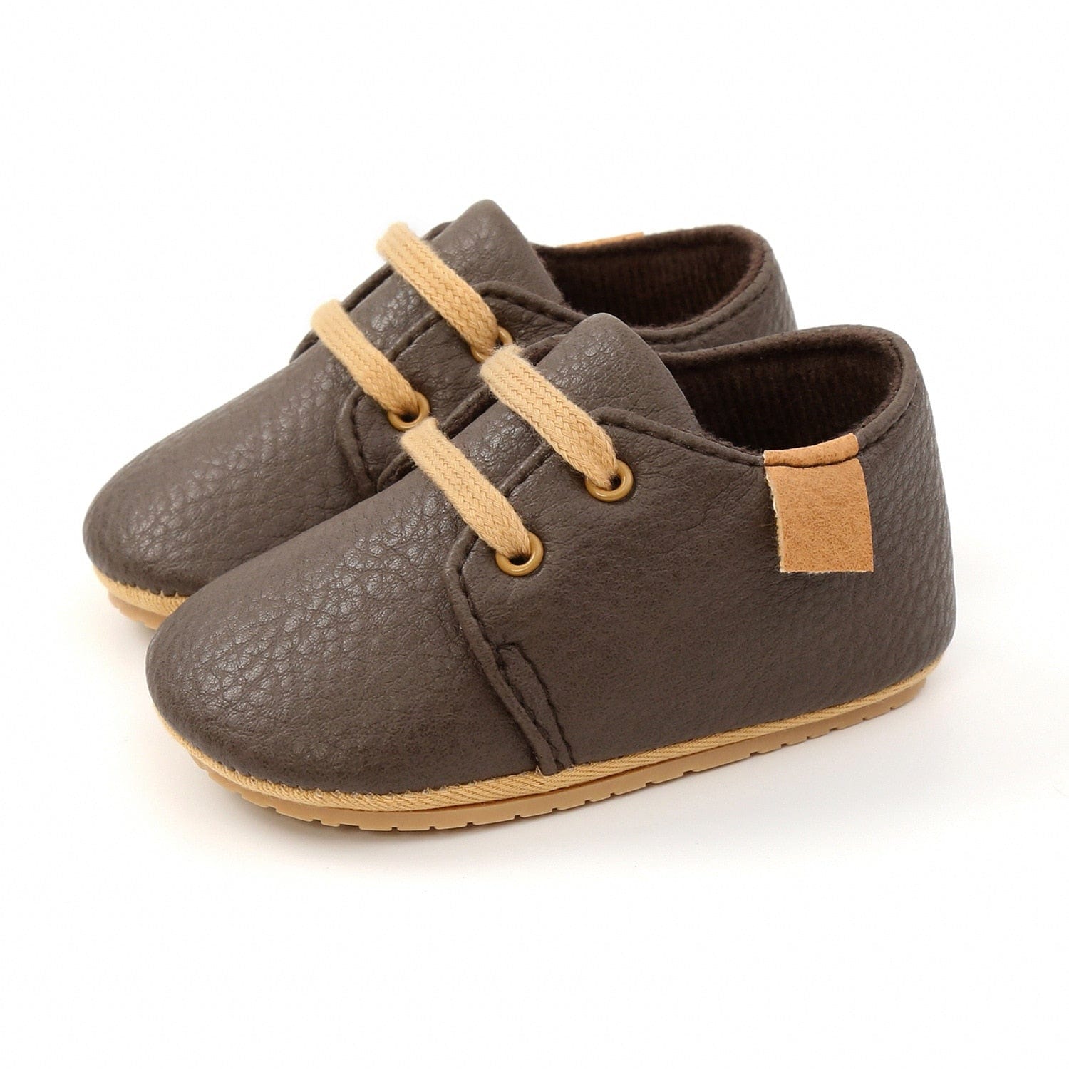 Proactive Baby Brown black / 0-6 Months NewBaby Retro Leather Baby Shoes With Rubber Sole Best First Walkers For Newborn/Infant