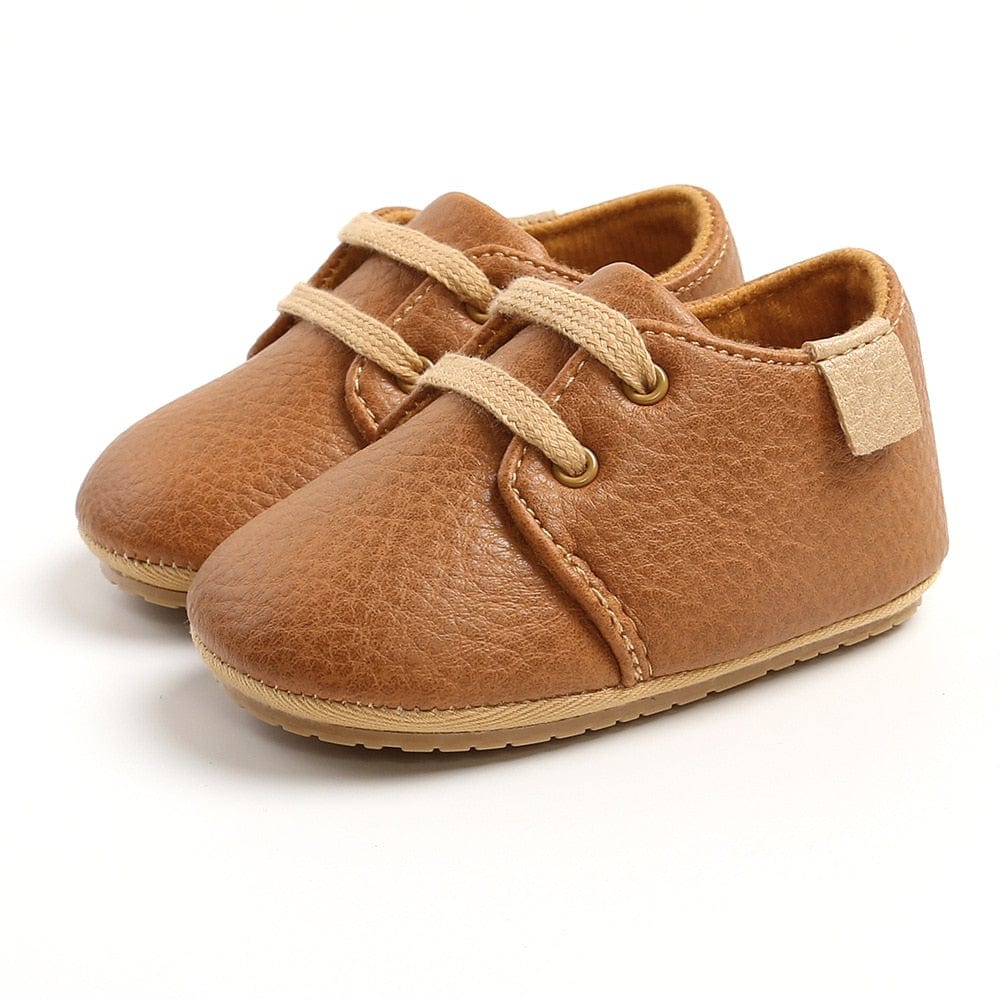 Proactive Baby Dark Khaki / 0-6 Months NewBaby Retro Leather Baby Shoes With Rubber Sole Best First Walkers For Newborn/Infant