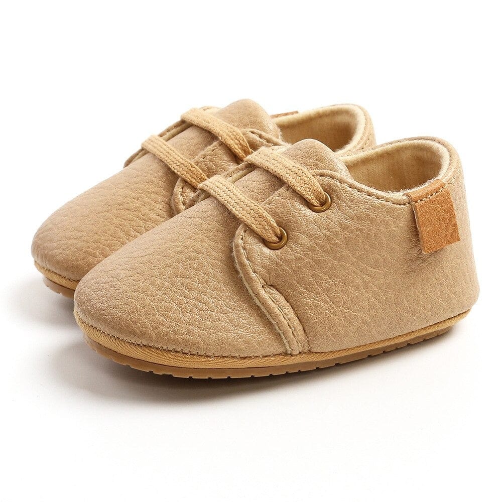 Proactive Baby Baby Footwear Khaki / 0-6 Months NewBaby Retro Leather Baby Shoes With Rubber Sole Best First Walkers For Newborn/Infant