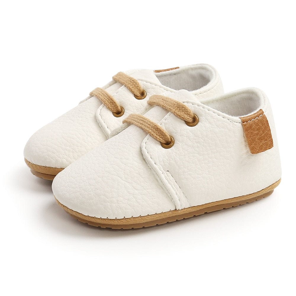 Proactive Baby White / 0-6 Months NewBaby Retro Leather Baby Shoes With Rubber Sole Best First Walkers For Newborn/Infant