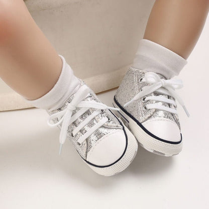 Proactive Baby Baby Footwear Sequined Canvas Baby Sneakers For Toddlers