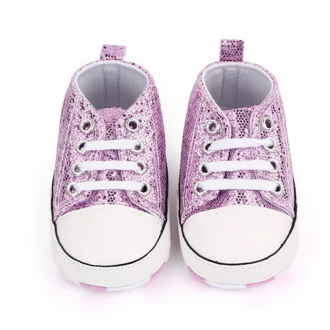 Sequined Canvas Baby Sneakers For Boys/Girls