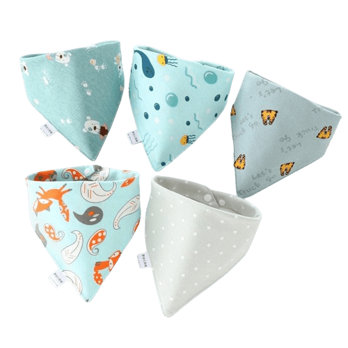 Proactive Baby Baby Clothing 5Pcs Adorable Baby Bibs Triangle Scarf Cotton