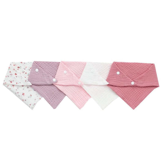 5Pcs Baby Bibs Triangle Scarf Cotton Waterproof Towel