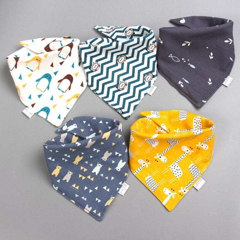 Proactive Baby Baby Clothing 1 5Pcs Baby Cute Bibs Triangle Scarf - 100% Cotton