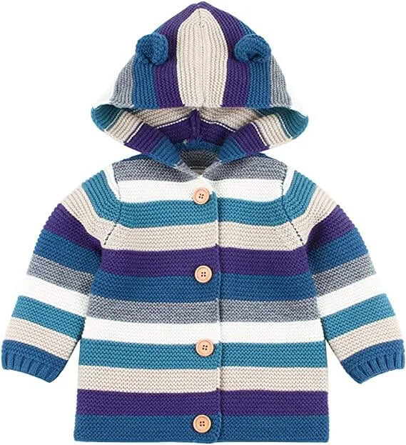 Toddler Baby Boy/Girl Winter Hooded Knitted Sweater