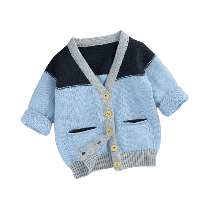 Proactive Baby Baby Clothing Baby Button-up V-Neck Knit Sweater Casual Toddler Wear