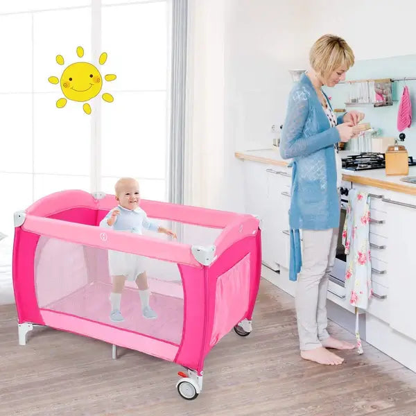 Babyjoy™ Baby Crib with Diaper Changer with playard