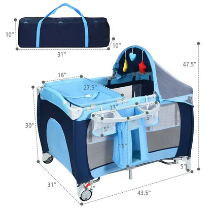 Babyjoy™ Baby Crib with Diaper Changer with playard