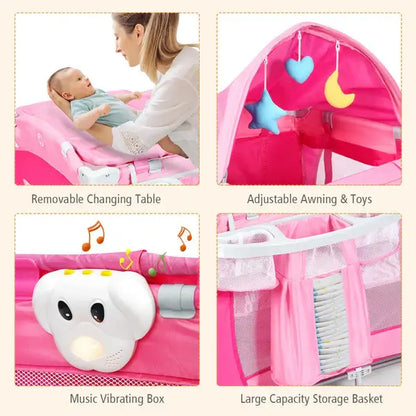 Babyjoy™ Baby Crib with Diaper Changer with playard