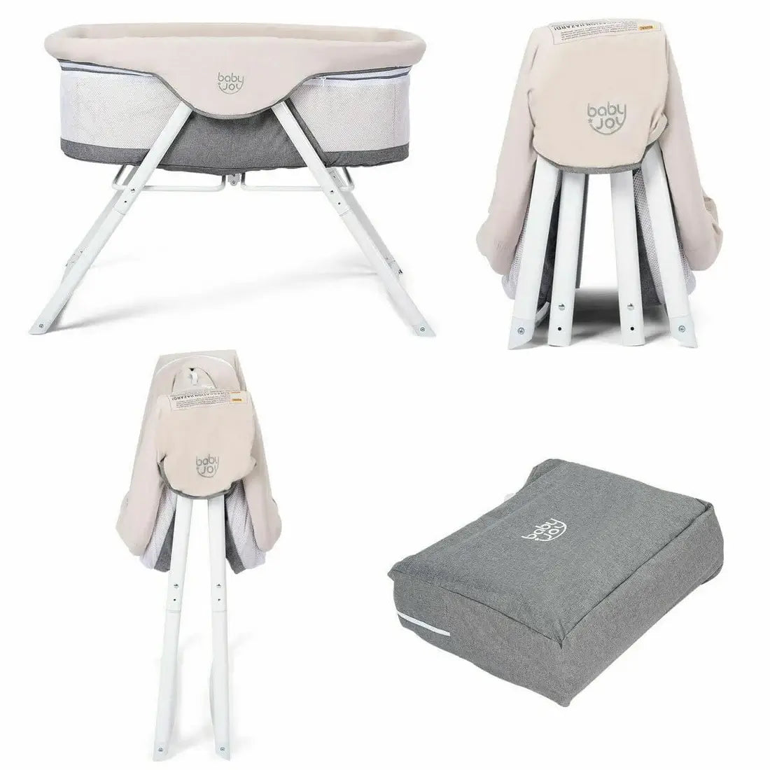 Baby Joy Rocking Bassinet - Lightweight Travel Bassinet For Baby