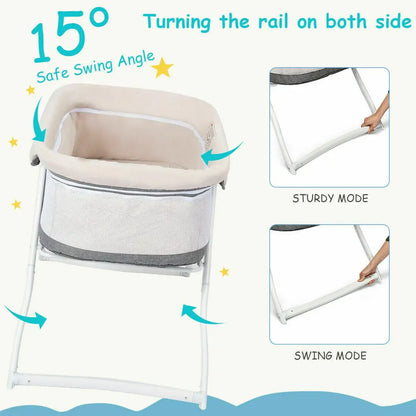 Baby Joy Rocking Bassinet - Lightweight Travel Bassinet For Baby