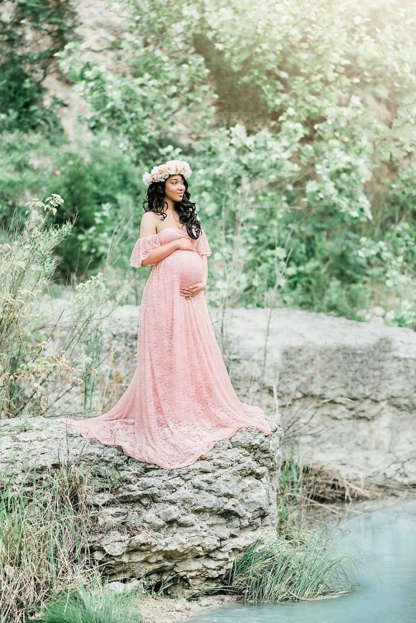 Maternity Pink Dress Dress Maternity Photo Shoot Dress Gown