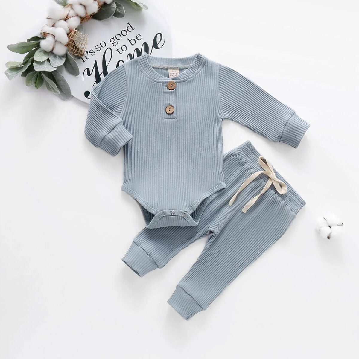 ComfyFit Infant or Newborn Baby Winter Onesie and Pajama Set