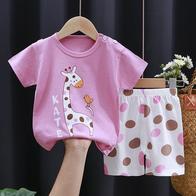 Proactive Baby Giraffe / 2T CoolPrint Stylish Summer Baby Boy T-Shirt & Pant Combination