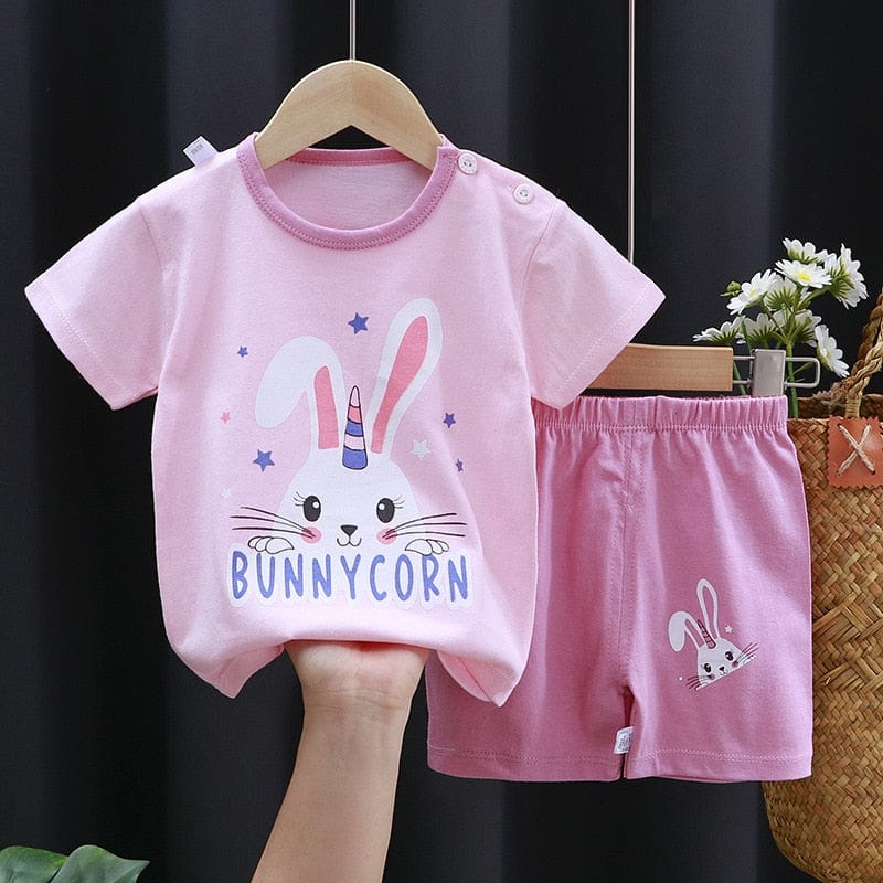 Proactive Baby Bunny Corn / 2T CoolPrint Summer Baby Clothes 2 pcs T-Shirt & Pant With Quirky Prints