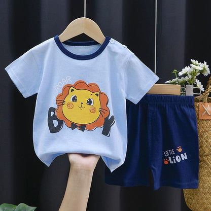 Proactive Baby Lion / 2T CoolPrint Summer Baby Clothes 2 pcs T-Shirt & Pant With Quirky Prints