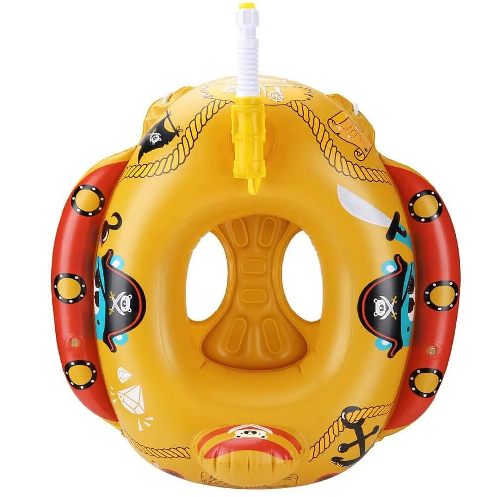 Toddler Inflatable Pirate Boat Pool Float With Built-in Squirt Gun