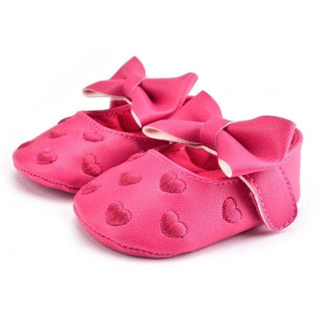 Proactive Baby Baby Footwear Leather Girl Baby Shoes-Bow Fringe, Soft Soled, Non-slip Footwear