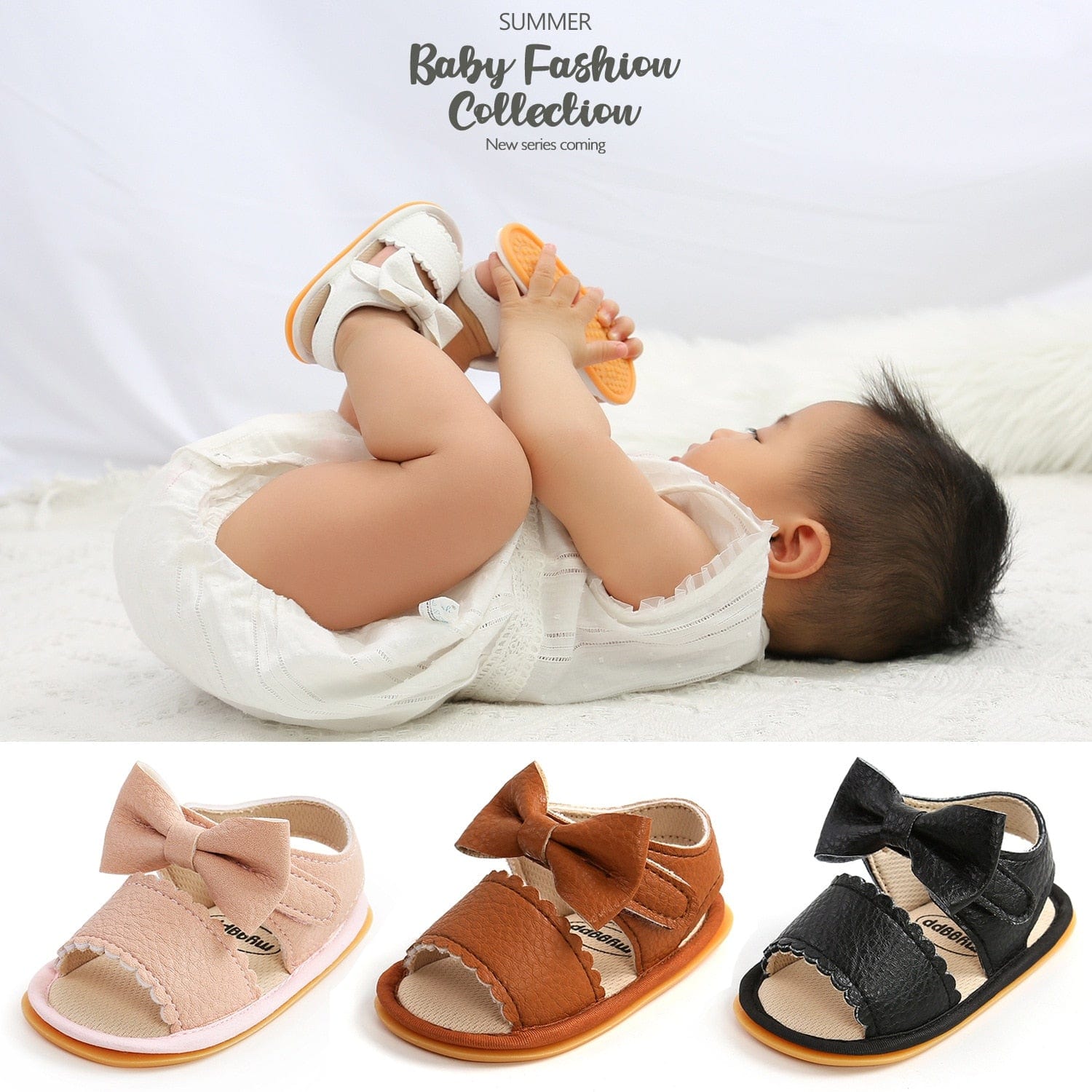 Proactive Baby Baby Footwear LoveBaby Summer Breathable Shoes for Baby Girl-Soft Rubber, Sole Anti-Slip & Bowknot