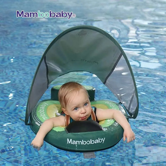 Mambobaby™ Float - Infant Air Free Float with Canopy - Avocado Design