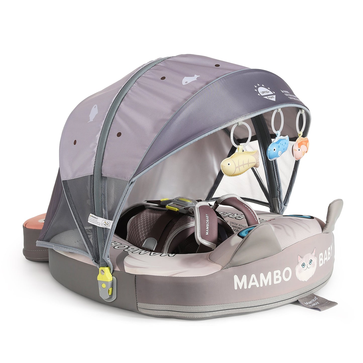 Mambobaby™ Baby Swim Float with Canopy & Safety Seat (3–24 Months) | Cat Edition - 10790228-3d-cover-steamship-m - Proactive Baby