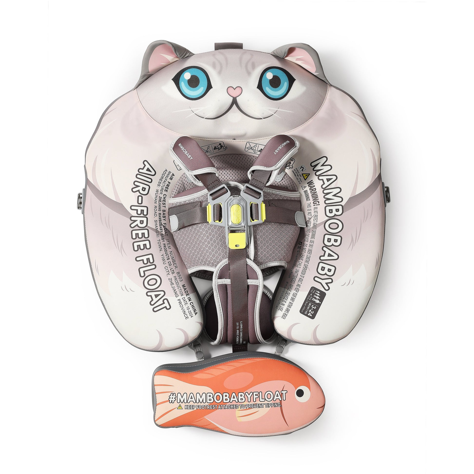 Mambobaby™ Baby Swim Float with Canopy & Safety Seat (3–24 Months) | Cat Edition - 10790228-3d-cover-steamship-m - Proactive Baby