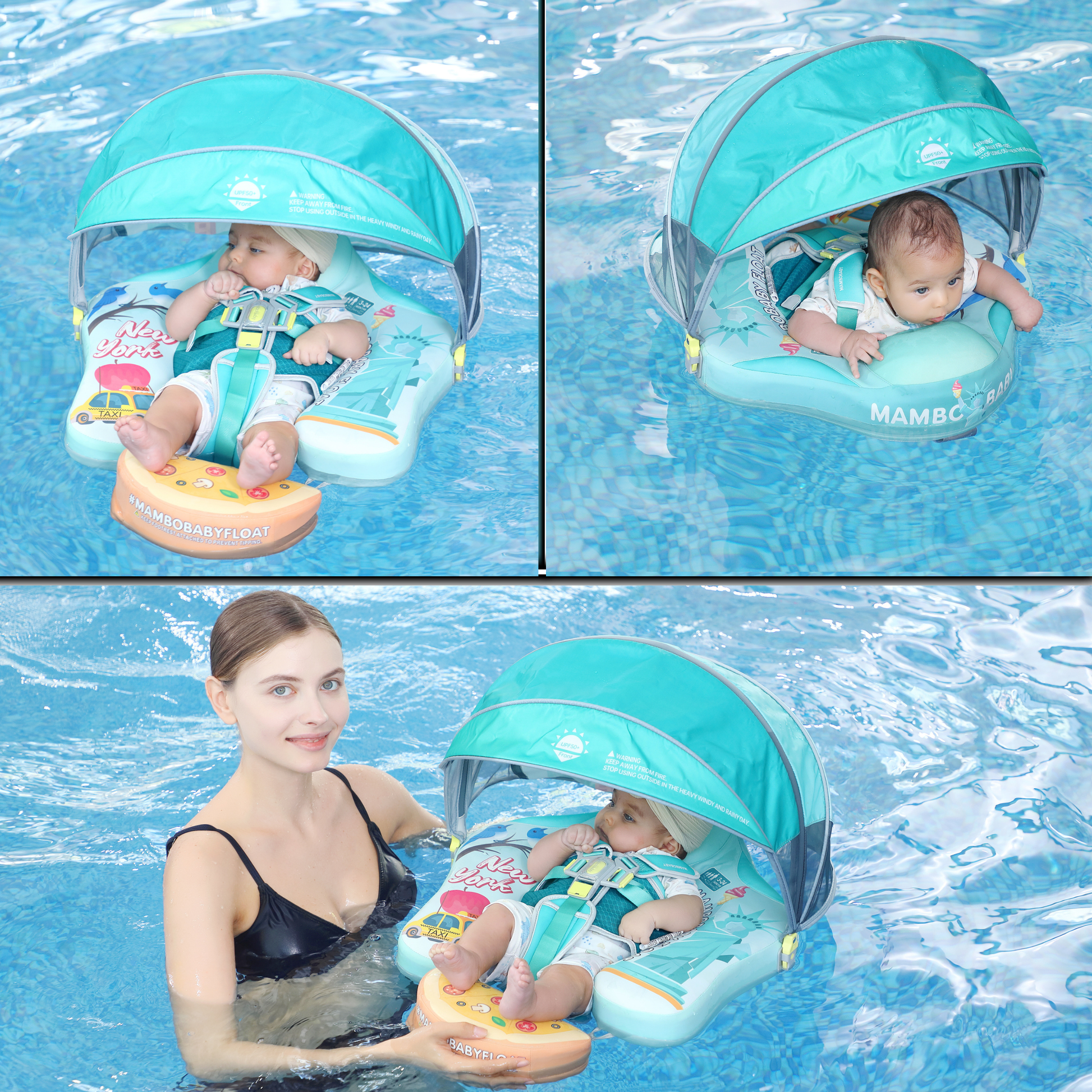 Mambobaby™ Baby Swim Float with Canopy & Safety Seat (3–24 Months) | Magic New York Edition - 10790228-3d-cover-steamship-m - Proactive Baby