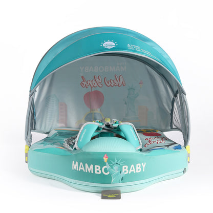 Mambobaby™ Baby Swim Float with Canopy & Safety Seat (3–24 Months) | Magic New York Edition - 10790228-3d-cover-steamship-m - Proactive Baby