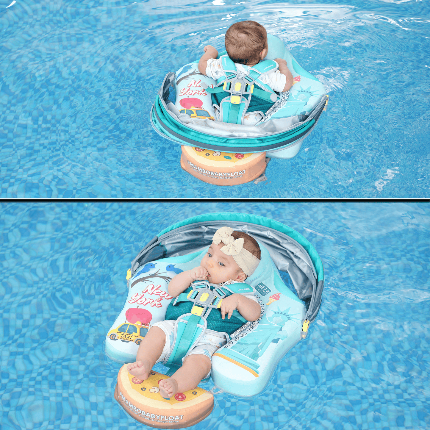 Mambobaby™ Baby Swim Float with Canopy & Safety Seat (3–24 Months) | Magic New York Edition - 10790228-3d-cover-steamship-m - Proactive Baby